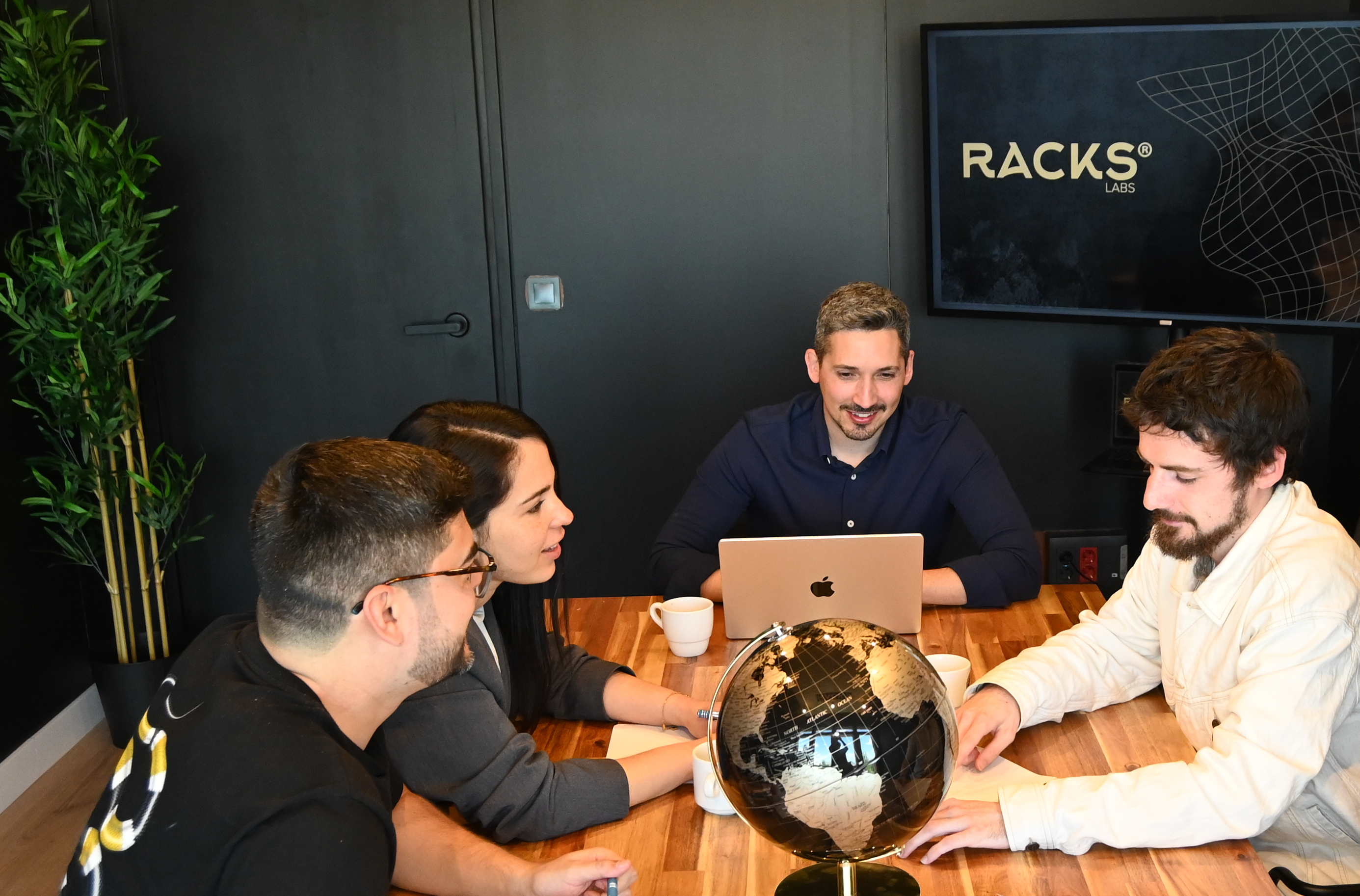 Team working together in office