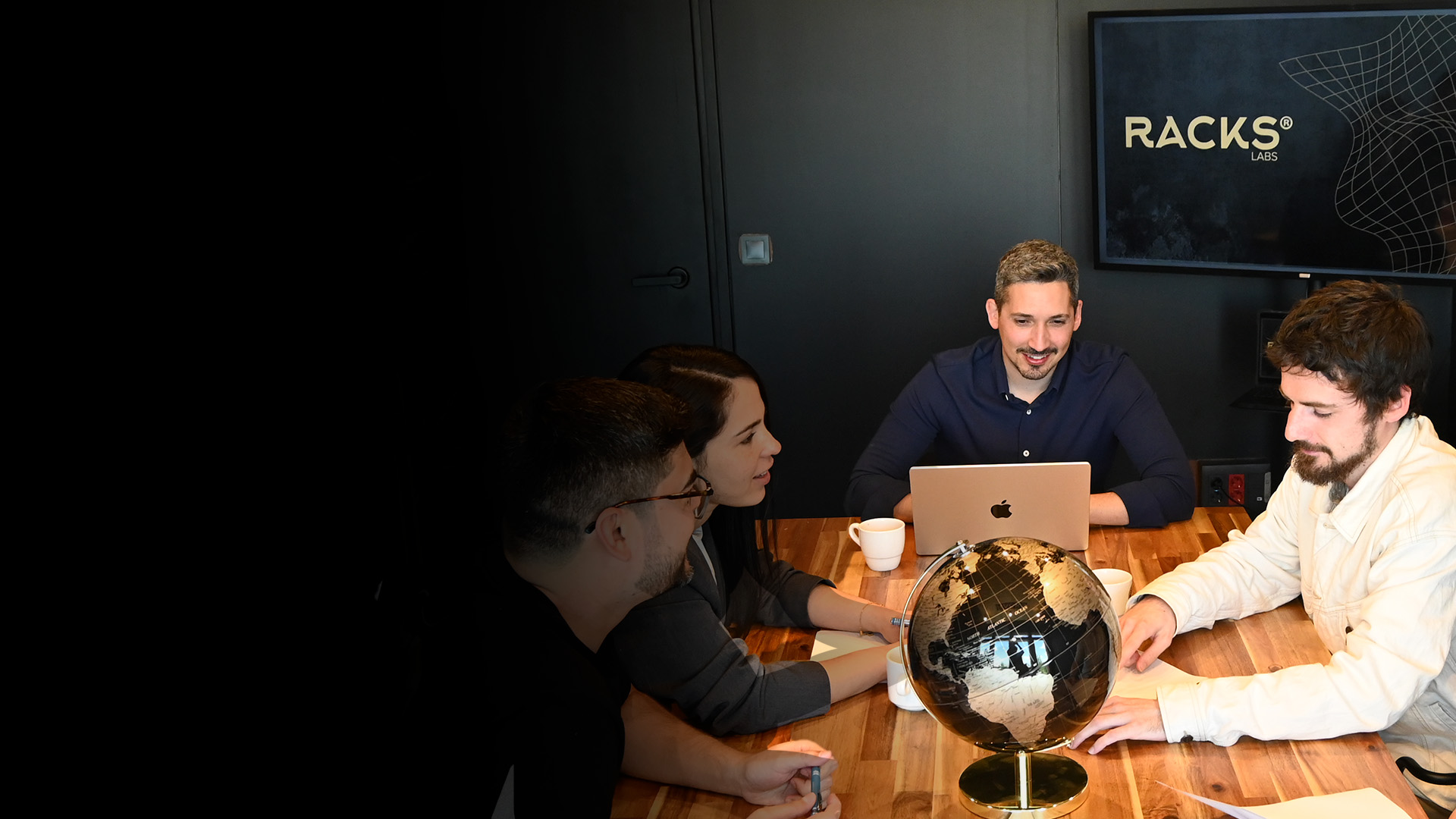 Team working together in office